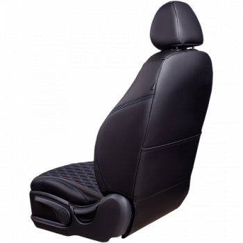 13 949 р. Чехлы сидений (РЗС 60/40, подлок., 3Г, Орегон) БАЙРОН Lord Autofashion  Chery Tiggo 7 PRO (2019-2025) (черный, вставка черная, строчка синяя)  с доставкой в г. Кемерово. Увеличить фотографию 6