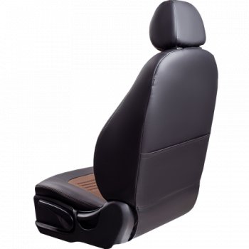 4 999 р.  Комплект чехлов сидений Lord Auto(Экокожа) Chevrolet Aveo T200 хэтчбек 5 дв (2002-2008) (Черный+темно-коричневый)  с доставкой в г. Кемерово. Увеличить фотографию 5