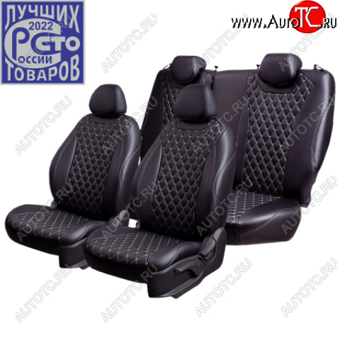 18 549 р. Комплект чехлов сидений Lord Auto(Экокожа)  Chevrolet Aveo ( T200,  T250) (2002-2011) хэтчбек 5 дв, седан, седан рестайлинг, хэтчбек 5 дв рестайлинг (Черный)  с доставкой в г. Кемерово