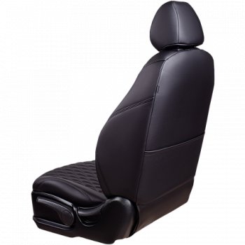 13 399 р. Комплект чехлов сидений Lord Auto(Экокожа Ромб) Chevrolet Aveo T200 хэтчбек 5 дв (2002-2008) (Черный)  с доставкой в г. Кемерово. Увеличить фотографию 5