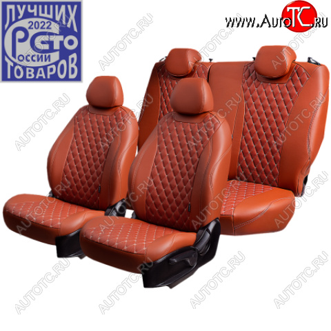 15 899 р. Комплект чехлов для сидений (Экокожа ОРЕГОН)   Chevrolet Lacetti ( седан,  универсал,  хэтчбек) (2002-2013), Daewoo Gentra ( KLAS) (2005-2016) (Коричневый+бежевый)  с доставкой в г. Кемерово