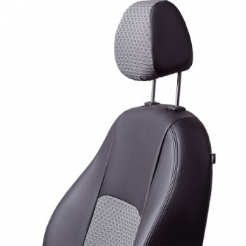 7 399 р. Комплект чехлов для сидений (РЗСиС 60/40 экокожа/жаккард) ТуринLord Autofashion  Chevrolet Niva  2123 (2002-2020) дорестайлинг, рестайлинг (черный, вставка Тропик серая, строчка черная)  с доставкой в г. Кемерово. Увеличить фотографию 4