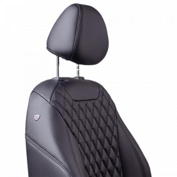 10 299 р. Комплект чехлов для сидений (РЗСиС 40/60 ЗГ Орегон) БАЙРОН Lord Autofashion Chevrolet Spark M300 дорестайлинг (2010-2015) (черный, вставка черная, строчка черная)  с доставкой в г. Кемерово. Увеличить фотографию 2