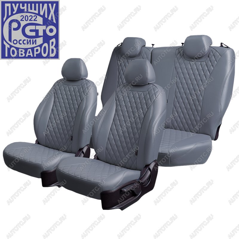 13 949 р. Чехлы для сидений (РЗСиС6040, Экокожа ОРЕГОН) БАЙРОН Lord Auto  Ford Focus  3 (2010-2019) универсал дорестайлинг, хэтчбэк дорестайлинг, седан дорестайлинг, седан рестайлинг, универсал рестайлинг, хэтчбэк рестайлинг (серый)  с доставкой в г. Кемерово
