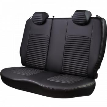 7 849 р. Комплект чехлов для сидений (РЗС 40/60. 2П Илана+Орегон) ТУРИН-3 Lord Autofashion  Hyundai Accent ( 1 X3,  3 MC) (1997-2011) седан рестайлинг, седан, хэтчбек (черный, вставка черная, строчка бежевая)  с доставкой в г. Кемерово. Увеличить фотографию 3
