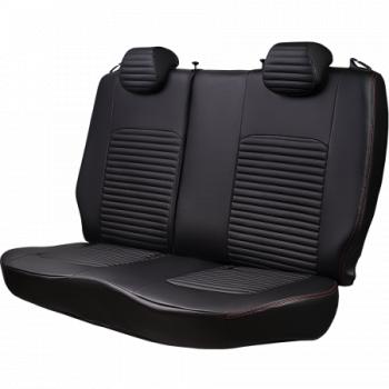 7 849 р. Комплект чехлов для сидений (РЗС 40/60. 2П Илана+Орегон) ТУРИН-3 Lord Autofashion  Hyundai Accent ( 1 X3,  3 MC) (1997-2011) седан рестайлинг, седан, хэтчбек (черный, вставка черная, строчка красная)  с доставкой в г. Кемерово. Увеличить фотографию 3