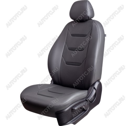 11 899 р. Комплект чехлов для сидений ( РЗС 60/40 2Г Орегон) ТУРИН-2 Lord Autofashion  Hyundai Solaris  RBr (2010-2017) седан дорестайлинг, седан рестайлинг (серый, вставка серая+черная, строчка серая)  с доставкой в г. Кемерово