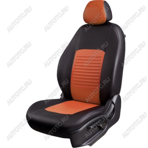 9 449 р. Комплект чехлов для сидений (РЗСиС 40/60 3Г Илана+Орегон) ТУРИН Lord Autofashion KIA Ceed 1 ED рестайлинг, хэтчбэк 5 дв. (2010-2012) (черный, вставка коричневая/бежевая, строчка черная)  с доставкой в г. Кемерово