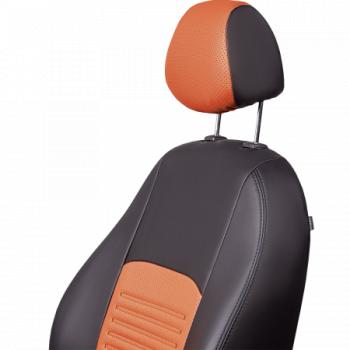 9 449 р. Комплект чехлов для сидений (РЗСиС 40/60 3Г Илана+Орегон) ТУРИН Lord Autofashion KIA Ceed 1 ED рестайлинг, хэтчбэк 5 дв. (2010-2012) (черный, вставка коричневая/бежевая, строчка черная)  с доставкой в г. Кемерово. Увеличить фотографию 7