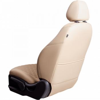 10 299 р. Комплект чехлов для сидений (РЗС 40/60 3Г Орегон) БАЙРОН Lord Autofashion  KIA Ceed  3 CD (2018-2025) универсал, хэтчбэк (бежевый, вставка бежевая, строчка бежевая)  с доставкой в г. Кемерово. Увеличить фотографию 2