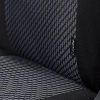 3 699 р. Комплект чехлов для сидений (РЗС 60/40 2Г жаккард) СТАНДАРТ Lord Autofashion  KIA Rio  3 QB (2011-2017) дорестайлинг седан, рестайлинг седан (черный, вставка РОМБ 3D белая, строчка черная)  с доставкой в г. Кемерово. Увеличить фотографию 13