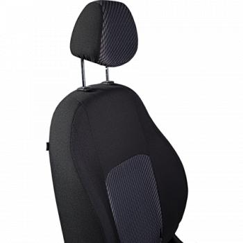 3 699 р. Комплект чехлов для сидений (РЗС 60/40 2Г жаккард) СТАНДАРТ Lord Autofashion  KIA Rio  3 QB (2011-2017) дорестайлинг седан, рестайлинг седан (черный, вставка РОМБ 3D белая, строчка черная)  с доставкой в г. Кемерово. Увеличить фотографию 4
