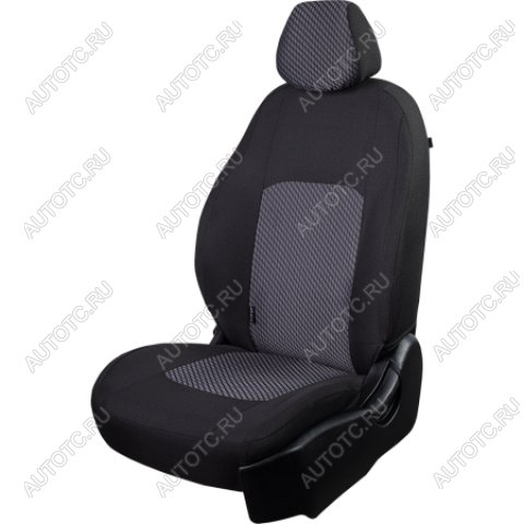3 699 р. Комплект чехлов для сидений (РЗС 60/40 2Г жаккард) СТАНДАРТ Lord Autofashion  KIA Rio  3 QB (2011-2017) дорестайлинг седан, рестайлинг седан (черный, вставка РОМБ 3D белая, строчка черная)  с доставкой в г. Кемерово