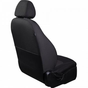 3 699 р. Комплект чехлов для сидений (РЗС 60/40 2Г жаккард) СТАНДАРТ Lord Autofashion KIA Rio 3 QB дорестайлинг седан (2011-2015) (черный, вставка Сеул красный, строчка черная)  с доставкой в г. Кемерово. Увеличить фотографию 2