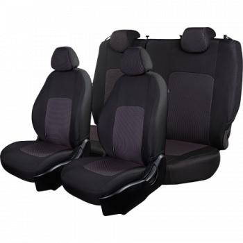 3 699 р. Комплект чехлов для сидений (РЗС 60/40 2Г жаккард) СТАНДАРТ Lord Autofashion KIA Rio 3 QB дорестайлинг седан (2011-2015) (черный, вставка Сеул красный, строчка черная)  с доставкой в г. Кемерово. Увеличить фотографию 3