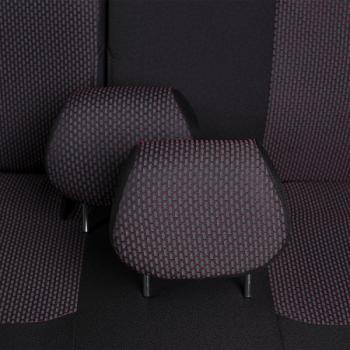 3 699 р. Комплект чехлов для сидений (РЗС 60/40 2Г жаккард) СТАНДАРТ Lord Autofashion KIA Rio 3 QB дорестайлинг седан (2011-2015) (черный, вставка Сеул красный, строчка черная)  с доставкой в г. Кемерово. Увеличить фотографию 13