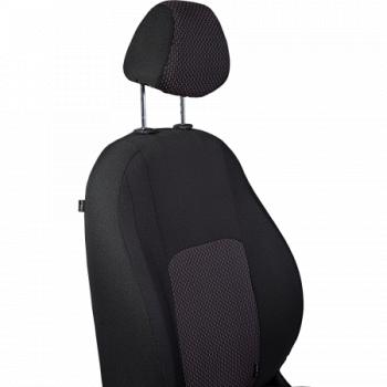 3 699 р. Комплект чехлов для сидений (РЗС 60/40 2Г жаккард) СТАНДАРТ Lord Autofashion KIA Rio 3 QB дорестайлинг седан (2011-2015) (черный, вставка Сеул красный, строчка черная)  с доставкой в г. Кемерово. Увеличить фотографию 9