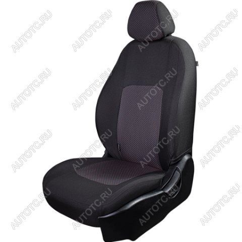 3 699 р. Комплект чехлов для сидений (РЗС 60/40 2Г жаккард) СТАНДАРТ Lord Autofashion KIA Rio 3 QB дорестайлинг седан (2011-2015) (черный, вставка Сеул красный, строчка черная)  с доставкой в г. Кемерово