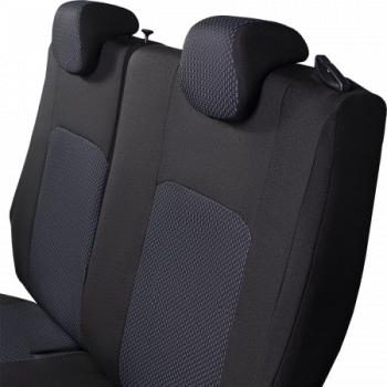 3 699 р. Комплект чехлов для сидений (РЗС 60/40 2Г жаккард) СТАНДАРТ Lord Autofashion  KIA Rio  3 QB (2011-2017) дорестайлинг седан, рестайлинг седан (черный, вставка Сеул синяя, строчка черная)  с доставкой в г. Кемерово. Увеличить фотографию 7