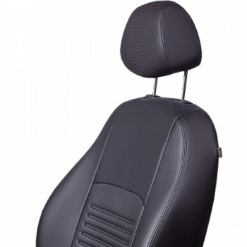 9 449 р. Комплект чехлов для сидений (РЗС 60/40 3Г Илана+Орегон) ТУРИН СТ Lord Autofashion KIA Soul AM дорестайлинг (2008-2011) (черный, вставка черная, строчка черная)  с доставкой в г. Кемерово. Увеличить фотографию 3