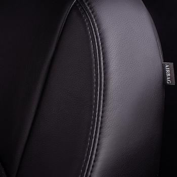 9 449 р. Комплект чехлов для сидений (РЗС 60/40 3Г Илана+Орегон) ТУРИН СТ Lord Autofashion KIA Soul AM дорестайлинг (2008-2011) (черный, вставка черная, строчка черная)  с доставкой в г. Кемерово. Увеличить фотографию 5