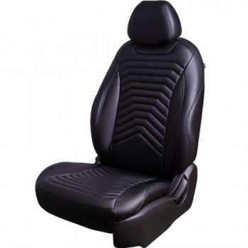 Комплект чехлов для сидений (РЗС 60/40 3Г Орегон) БАЙРОН ст ПРЕЗИДЕНТ Lord Autofashion KIA Soul PS дорестайлинг (2014-2016) (черный, вставка черная, строчка черная)