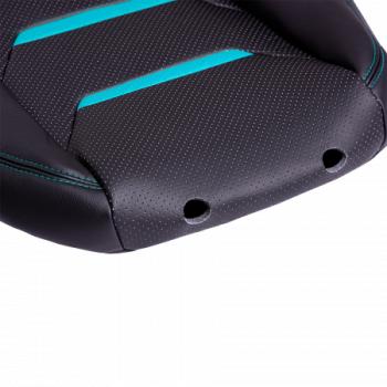 10 299 р. Комплект чехлов для сидений (РЗС 60/40+подлок 3Г Орегон) ТУРИН-2 Lord Autofashion  Nissan Qashqai  1 (2007-2013) дорестайлинг, J10 рестайлинг (черный, вставка черная+бирюза, строчка бирюза)  с доставкой в г. Кемерово. Увеличить фотографию 6