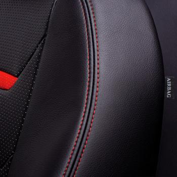 10 299 р. Комплект чехлов для сидений (РЗС 60/40+подлок 3Г Орегон) ТУРИН-2 Lord Autofashion  Nissan Qashqai  1 (2007-2013) дорестайлинг, J10 рестайлинг (черная, вставка черная+красная, строчка красная)  с доставкой в г. Кемерово. Увеличить фотографию 8