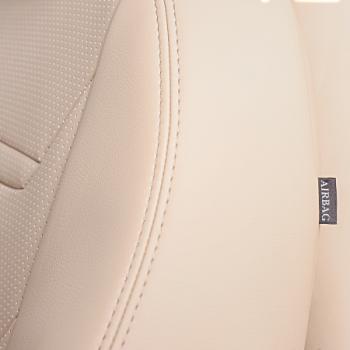 6 999 р. Комплект чехлов для сидений (РЗС 60/40+подлок. 3Г Орегон) ТУРИН-2 Lord Autofashion Nissan Tiida 1 седан C11 рестайлинг (2010-2014) (бежевый, вставка бежевая, строчка бежевая)  с доставкой в г. Кемерово. Увеличить фотографию 8