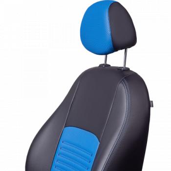 6 799 р. Комплект чехлов для сидений (РЗС 40/60 3Г Илана+Орегон) ТУРИН СТ Lord Autofashion Opel Astra J универсал дорестайлинг (2009-2012) (черный, вставка синяя, строчка синяя)  с доставкой в г. Кемерово. Увеличить фотографию 8