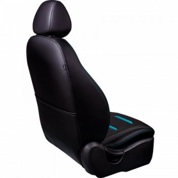 6 249 р. Комплект чехлов для сидений (РЗС 40/60 3Г Орегон) ТУРИН-2 Lord Autofashion Opel Astra J хэтчбек 5 дв. дорестайлинг (2009-2012) (черная, вставка черная+бирюза, строчка бирюза)  с доставкой в г. Кемерово. Увеличить фотографию 5
