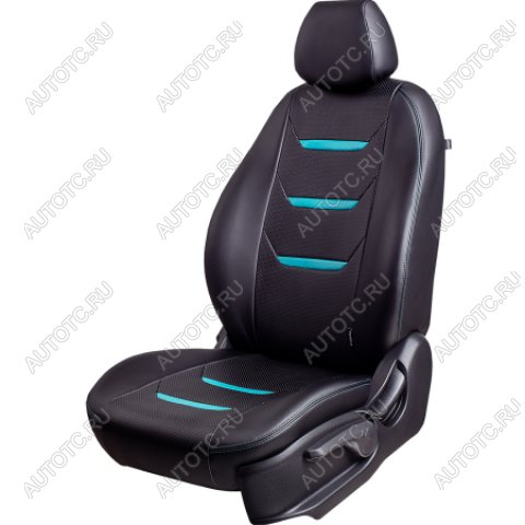 6 249 р. Комплект чехлов для сидений (РЗС 40/60 3Г Орегон) ТУРИН-2 Lord Autofashion Opel Astra J хэтчбек 5 дв. дорестайлинг (2009-2012) (черная, вставка черная+бирюза, строчка бирюза)  с доставкой в г. Кемерово