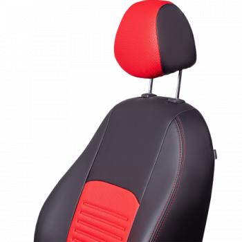 9 449 р. Комплект чехлов для сидений (РЗС 60/40 3Г Илана+Орегон) ТУРИН СТ Lord Autofashion Opel Mokka  дорестайлинг (2012-2016) (черный, вставка красная, строчка красная)  с доставкой в г. Кемерово. Увеличить фотографию 6