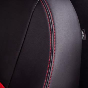 9 449 р. Комплект чехлов для сидений (РЗС 60/40 3Г Илана+Орегон) ТУРИН СТ Lord Autofashion Opel Mokka  дорестайлинг (2012-2016) (черный, вставка красная, строчка красная)  с доставкой в г. Кемерово. Увеличить фотографию 2