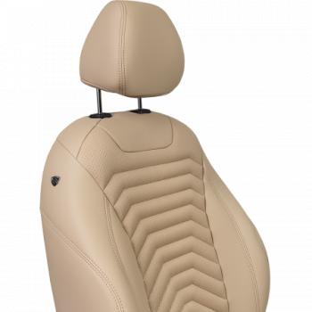 28 499 р. Комплект чехлов для сидений (РЗС Орегон) БАЙРОН ст ПРЕЗИДЕНТ Lord Autofashion  Nissan Terrano  D10 (2013-2016), Renault Duster  HS (2010-2015) (бежевый, вставка бежевая, строчка бежевая)  с доставкой в г. Кемерово. Увеличить фотографию 4