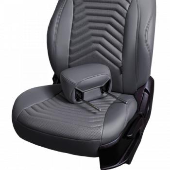 27 849 р. Комплект чехлов для сидений (РЗС Орегон) БАЙРОН ст ПРЕЗИДЕНТ Lord Autofashion  Nissan Terrano  D10 (2013-2016), Renault Duster  HS (2010-2015) (серый, вставка серая+темно-серая, строчка темно-серая)  с доставкой в г. Кемерово. Увеличить фотографию 8
