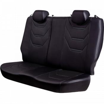 18 099 р. Комплект чехлов для сидений (ЦЗС 2П Орегон) ТУРИН-2 Lord Autofashion  Renault Logan  2 (2014-2018) дорестайлинг (черный, вставка черная, строчка черная)  с доставкой в г. Кемерово. Увеличить фотографию 2