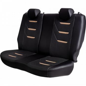 10 299 р. Комплект чехлов для сидений (к.Ambition РЗСиС 40/60 2Г Орегон) ТУРИН-2 Lord Autofashion  Skoda Fabia  Mk2 (2007-2014) универсал дорестайлинг, хэтчбэк дорестайлинг, универсал рестайлинг, хэтчбэк рестайлинг (черный, вставка черная+бежевая, строчка бежевая)  с доставкой в г. Кемерово. Увеличить фотографию 4