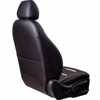 10 299 р. Комплект чехлов для сидений (к.Ambition РЗСиС 40/60 2Г Орегон) ТУРИН-2 Lord Autofashion  Skoda Fabia  Mk2 (2007-2014) универсал дорестайлинг, хэтчбэк дорестайлинг, универсал рестайлинг, хэтчбэк рестайлинг (черный, вставка черная+бежевая, строчка бежевая)  с доставкой в г. Кемерово. Увеличить фотографию 2