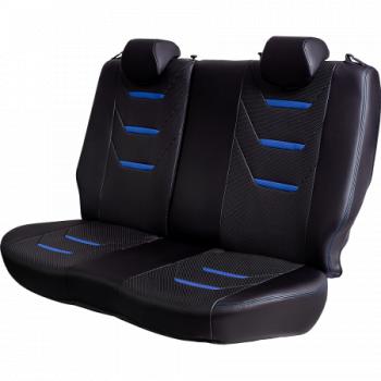 24 699 р. Комплект чехлов для сидений (к.Ambition РЗСиС 40/60 2 Г Орегон) ТУРИН-2 Lord Autofashion  Skoda Fabia  Mk2 (2007-2014) универсал дорестайлинг, хэтчбэк дорестайлинг, универсал рестайлинг, хэтчбэк рестайлинг (черный, вставка черная+синяя, строчка синяя)  с доставкой в г. Кемерово. Увеличить фотографию 4
