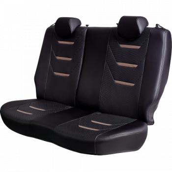 21 699 р. Комплект чехлов для сидений (к.Ambition РЗСиС 40/60 2 Г Орегон) ТУРИН-2 Lord Autofashion  Skoda Fabia  Mk2 (2007-2014) универсал дорестайлинг, хэтчбэк дорестайлинг, универсал рестайлинг, хэтчбэк рестайлинг (черный, вставка черная+темно-коричневая, строчка темно-коричневая)  с доставкой в г. Кемерово. Увеличить фотографию 6