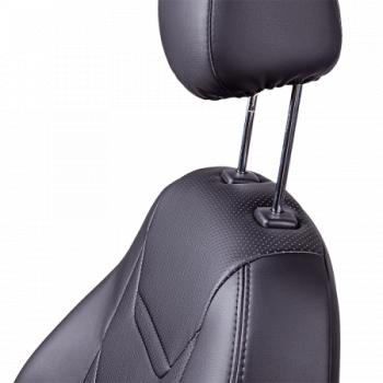 11 899 р. Комплект чехлов для сидений (к.Ambition РЗСиС 40/60 2Г Орегон) ТУРИН-2 Lord Autofashion  Skoda Fabia  Mk2 (2007-2014) универсал дорестайлинг, хэтчбэк дорестайлинг, универсал рестайлинг, хэтчбэк рестайлинг (черный, вставка черная, строчка черная)  с доставкой в г. Кемерово. Увеличить фотографию 3