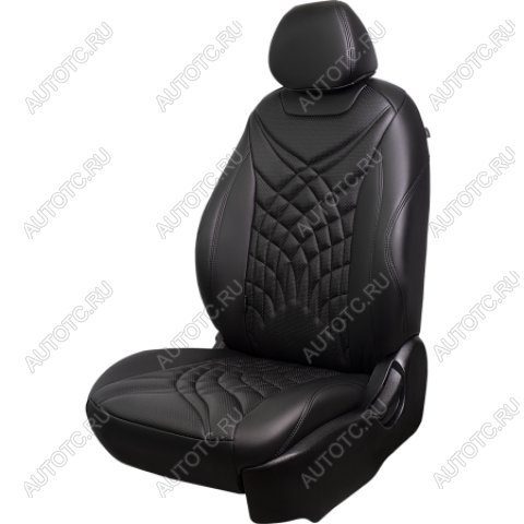 21 349 р. Комплект чехлов для сидений (РЗСиС 40/60+подлок.+отдел.бок. 3Г Орегон) БАЙРОН ст ЖУК Lord Autofashion  Skoda Octavia  A5 (2004-2013) дорестайлинг лифтбэк, дорестайлинг универсал, лифтбэк рестайлинг, рестайлинг универсал (черный, вставка черная, строчка черная)  с доставкой в г. Кемерово