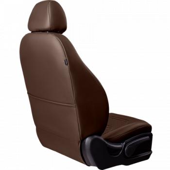 10 299 р. Комплект чехлов для сидений (РЗСиС 40/60 2П+1Г Орегон) ТУРИН-2 Lord Autofashion  Volkswagen Polo  5 (2009-2020) седан дорестайлинг, седан рестайлинг (темно-коричневый, вставка темно-коричневая, строчка темно-коричневая)  с доставкой в г. Кемерово. Увеличить фотографию 6