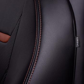 23 999 р. Комплект чехлов для сидений (РЗСиС 40/60 2П+1Г Орегон) ТУРИН-2 Lord Autofashion  Volkswagen Polo  5 (2009-2020) седан дорестайлинг, седан рестайлинг (черный, вставка черная+коричневая, строчка коричневая)  с доставкой в г. Кемерово. Увеличить фотографию 8