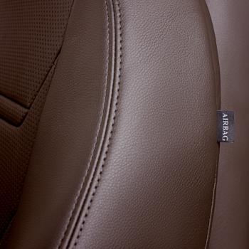 23 999 р. Комплект чехлов для сидений (ЦЗС 2П+1Г Орегон) ТУРИН-2 Lord Autofashion  Volkswagen Polo  5 (2009-2020) седан дорестайлинг, седан рестайлинг (темно-коричневый, вставка темно-коричневая, строчка темно-коричневая)  с доставкой в г. Кемерово. Увеличить фотографию 6