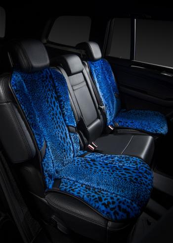 14 949 р. Накидка на сиденье (1 место Р. 5419 натур. мех) Меховая Lord Autofashion   (рысь-леопард на синем, строчка черная)  с доставкой в г. Кемерово. Увеличить фотографию 10