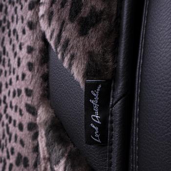 14 949 р. Накидка на сиденье (1 место Р. 7415 натур. мех) Меховая Lord Autofashion   (рысь-леопард на коричневом, строчка чёрная)  с доставкой в г. Кемерово. Увеличить фотографию 10