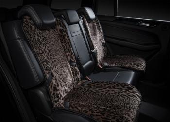 14 949 р. Накидка на сиденье (1 место Р. 7415 натур. мех) Меховая Lord Autofashion   (рысь-леопард на коричневом, строчка чёрная)  с доставкой в г. Кемерово. Увеличить фотографию 6