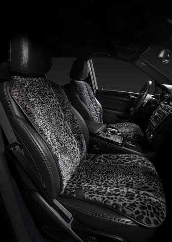 1 000 000 р. Накидка на сиденье (1 место Р. 6217 натур. мех) Меховая Lord Autofashion Mini Countryman 2 (2017-2025) (рысь-леопард на сером, строчка чёрная)  с доставкой в г. Кемерово. Увеличить фотографию 9